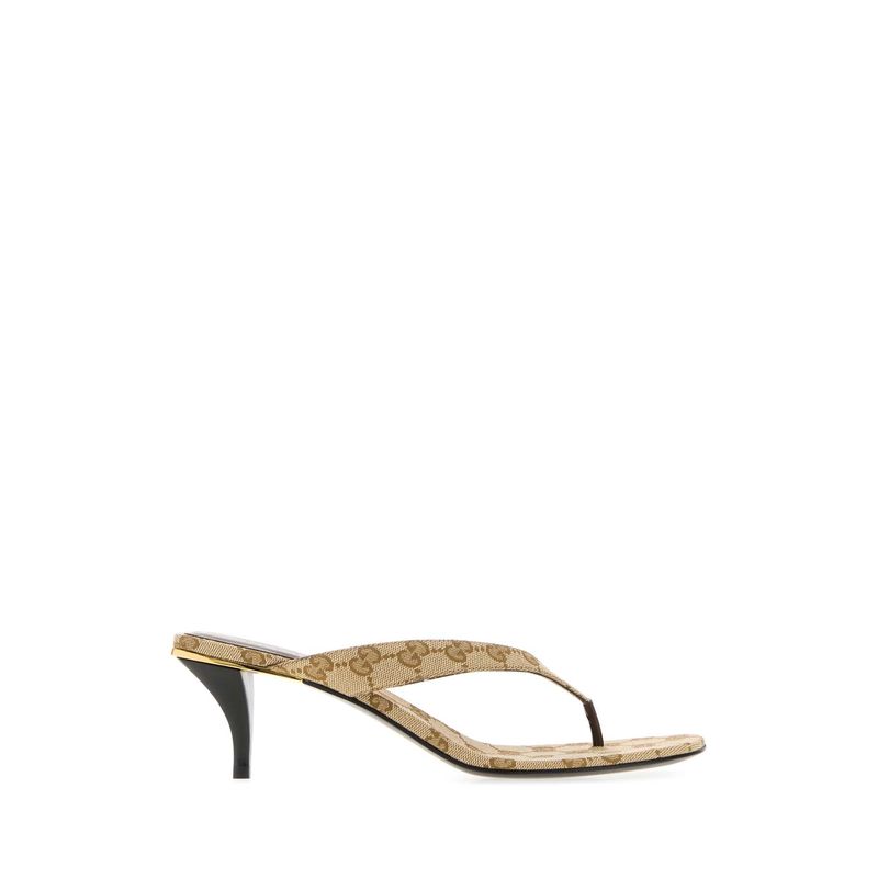 Gucci Women Gg Canvas Vittoria Thong Mules
